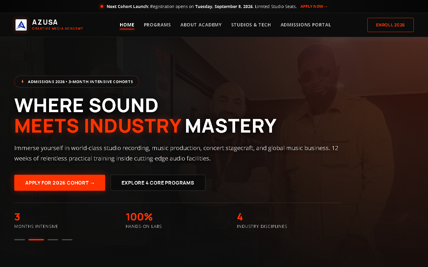 Azusa Creative Media Academy — Creative media school enrollment portal